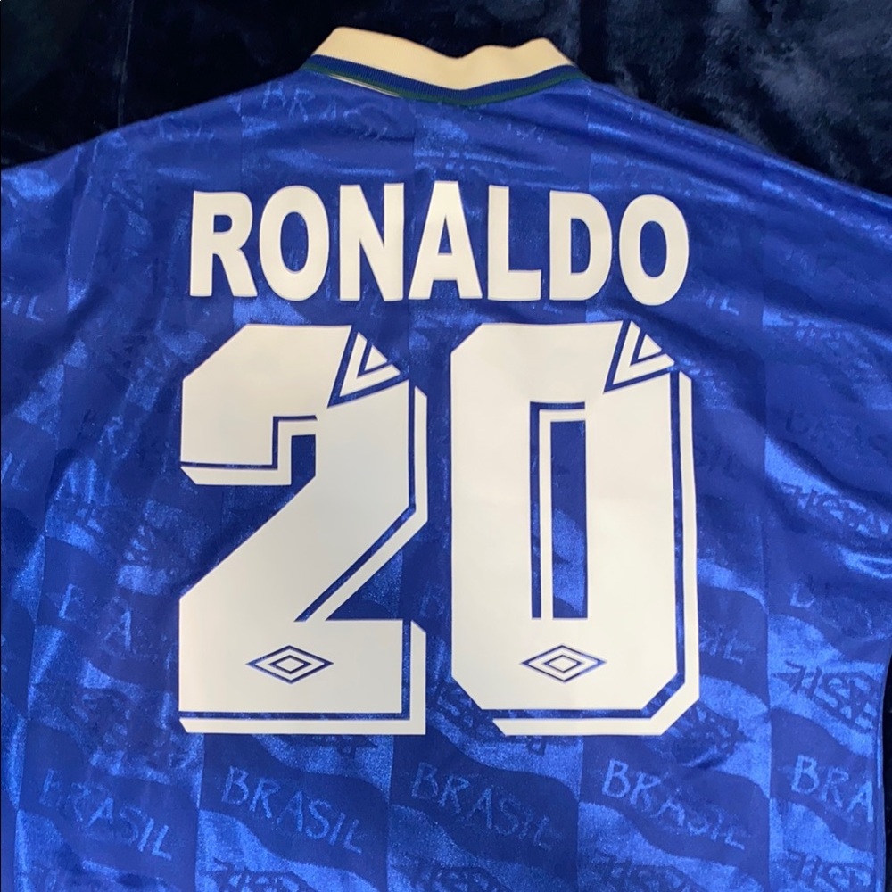 Vintage Umbro Blue Brasil Ronaldo 20 Jersey